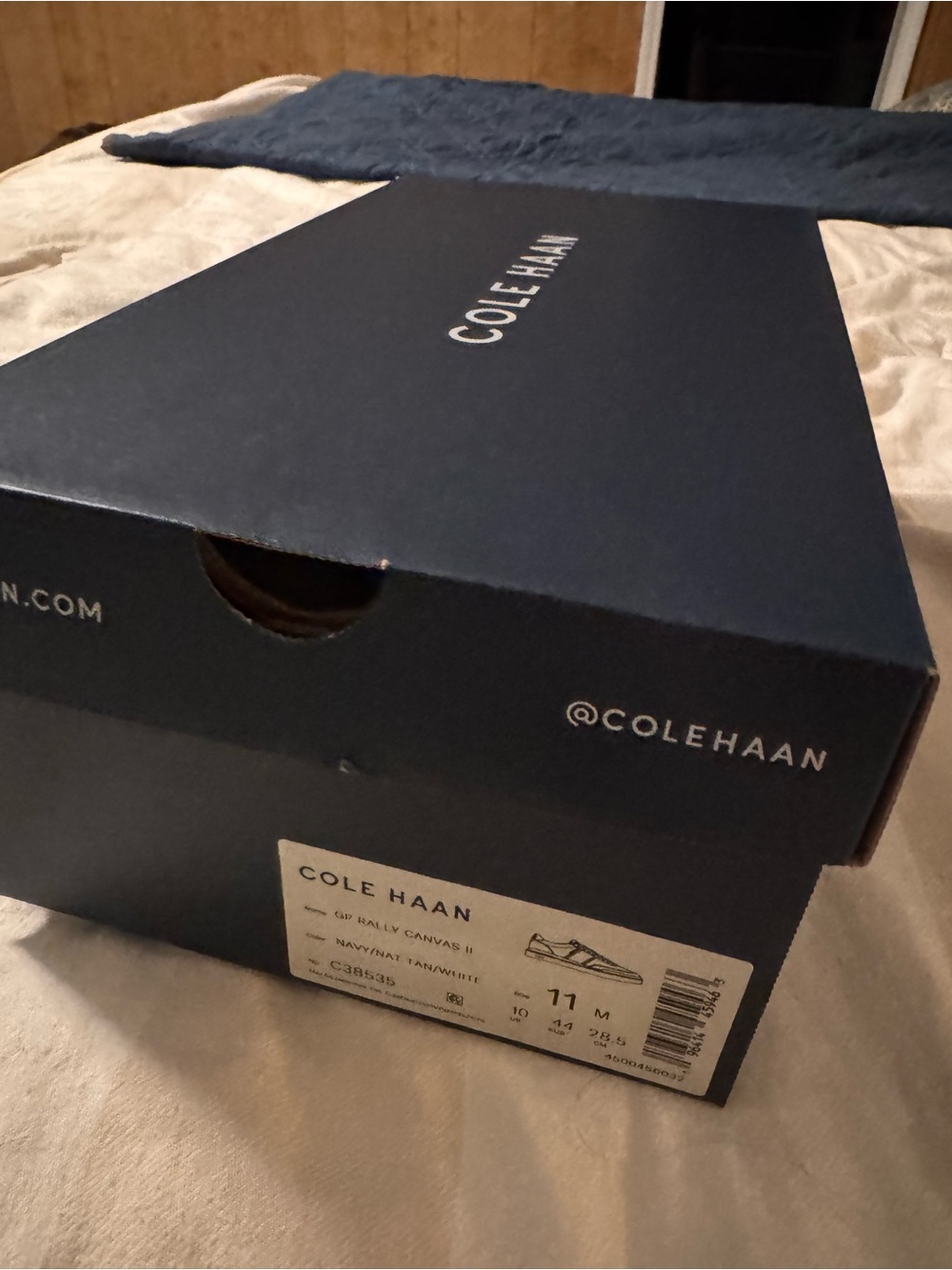 Cole Haan Navy Canvas Slip-On Loafers